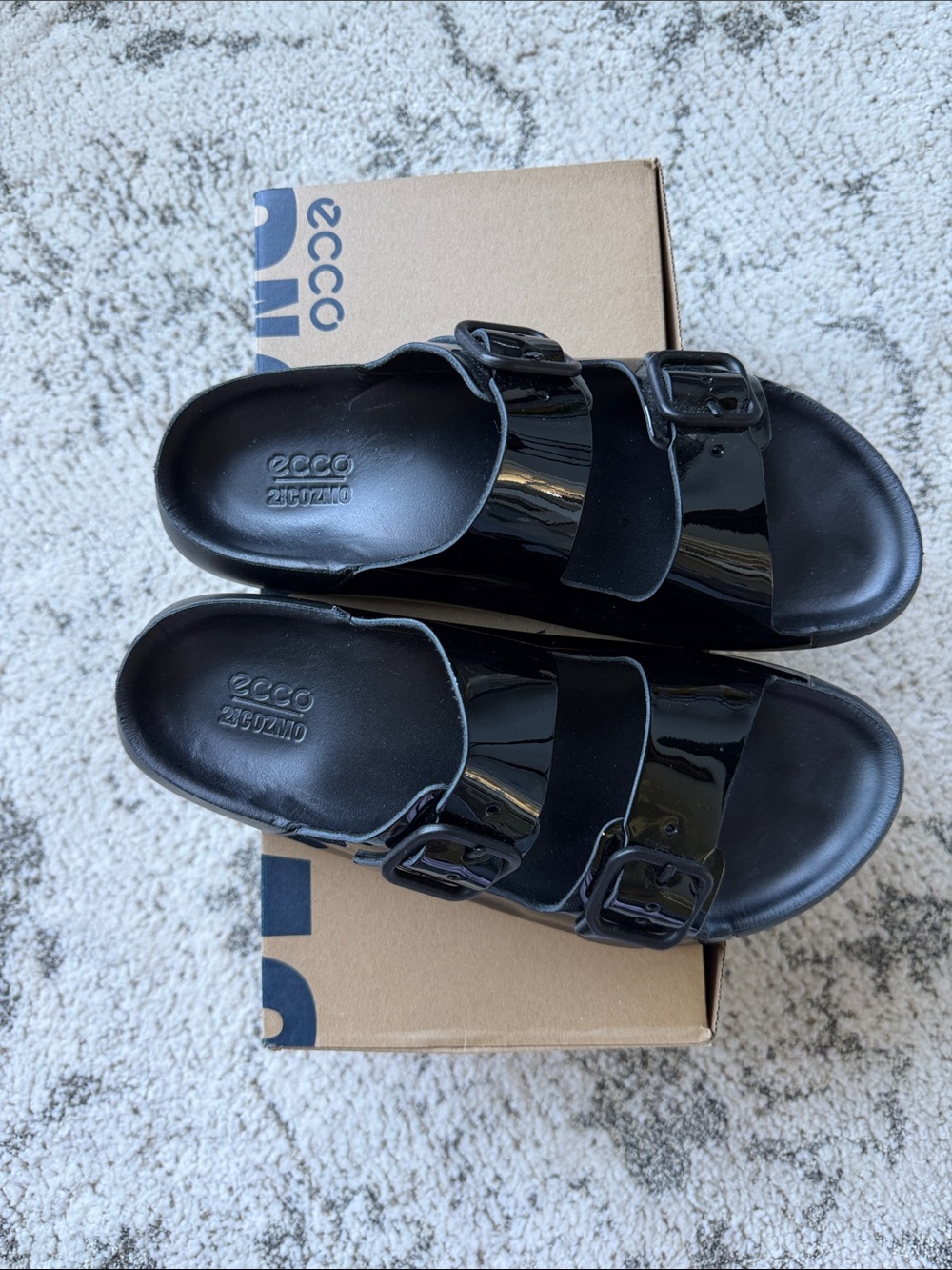 Ecco Black Cozmo Women's Slide Sandal - Picture 3 of 6